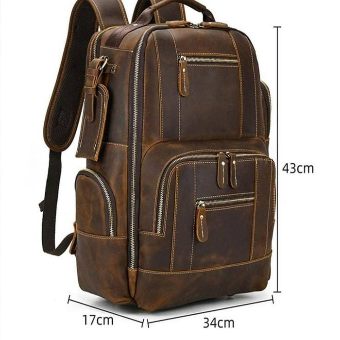 Brown High-Quality Vintage Design Leather Backpack