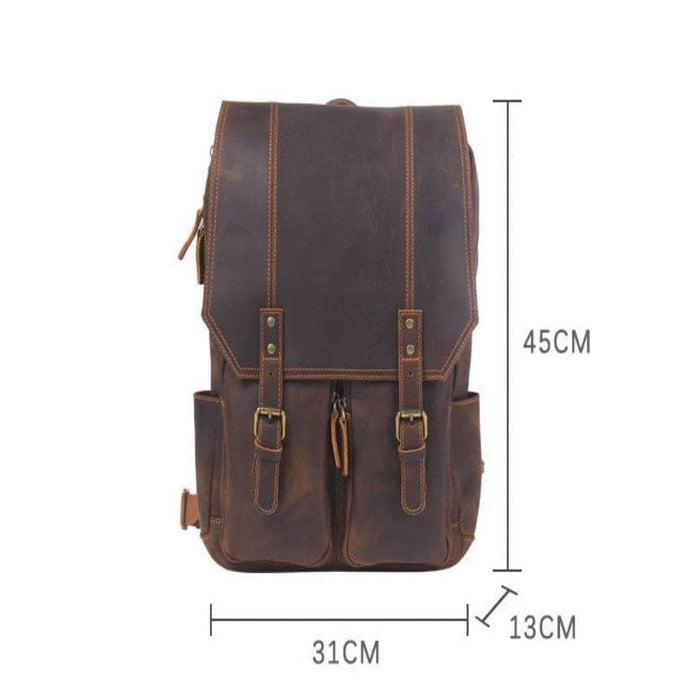 Brown High-Quality Vintage Design Leather Backpack