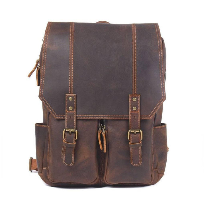 Brown High-Quality Vintage Design Leather Backpack