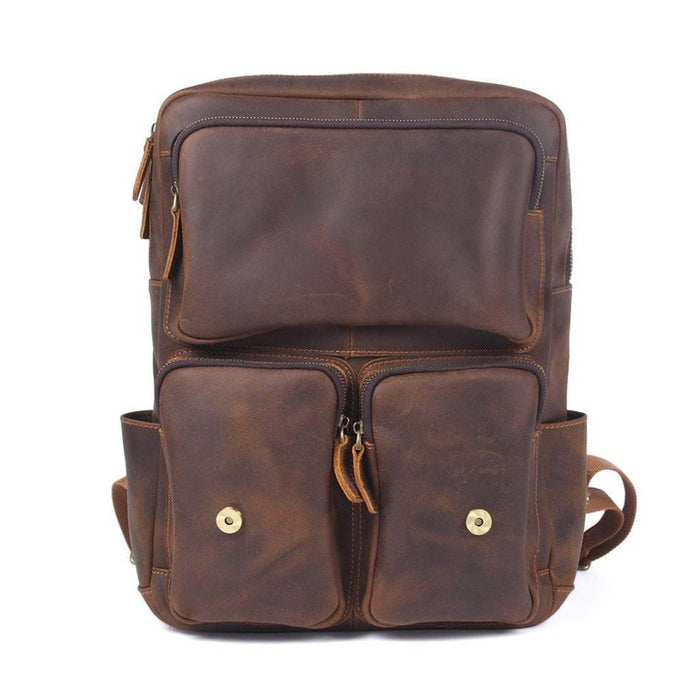 Brown High-Quality Vintage Design Leather Backpack