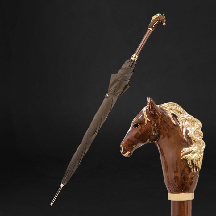 Brown Horse Luxurious Umbrella, Exclusive Accessory