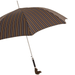 Brown Striped Umbrella with Dog Acetate Handle