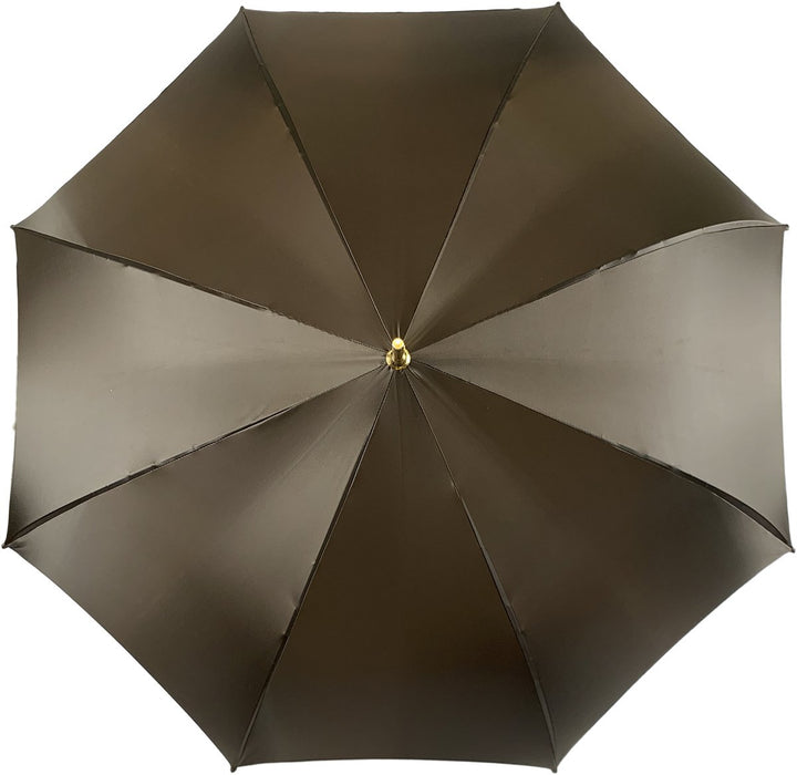 Brown Umbrella With Rhombus Pattern Interior