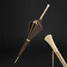 Brown Vintage Print Umbrella with Crystal Handle