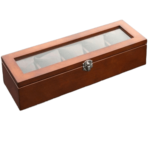 Brown Wood Watch Box of Premium Quality with 5 Slots