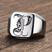 bulky stainless steel signet ring for men