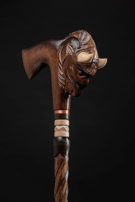 Bull Walking Cane Wood Canes, Animal Canes