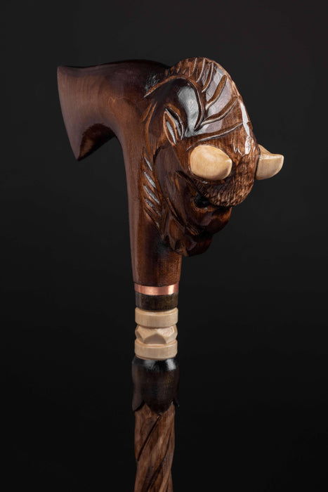 Bull Walking Cane Wood Canes, Animal Canes