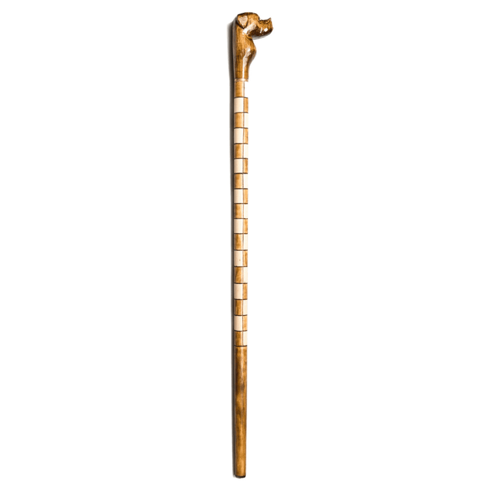 Bulldog Walking Stick, Walking Cane Hand Carved Handmade