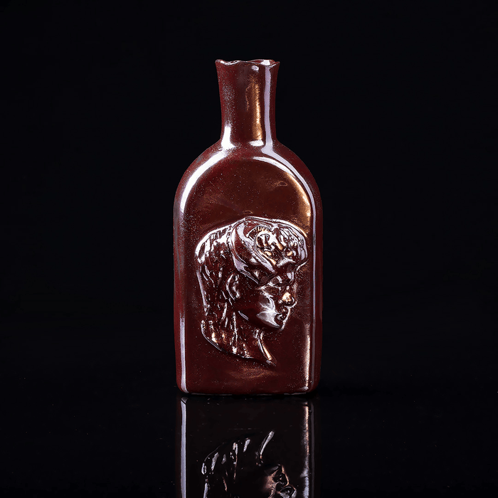 Burgundy Ceramic Art Deco Vase Bottle - Hoplite Bottle Wine