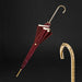 Burgundy Crystal Umbrella Unique Gold Brass Handle