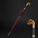 Burgundy Hand Carved Handle Bulldog Umbrella