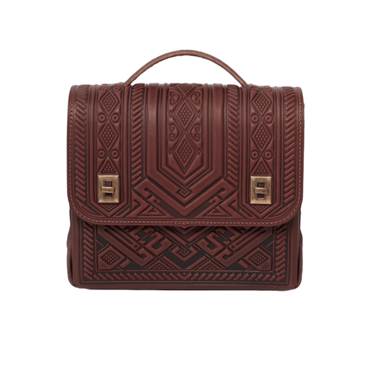 Burgundy Leather Satchel & Briefcase Genuine, Crossbody Bag - Artynov | Unique Handmade Accessories