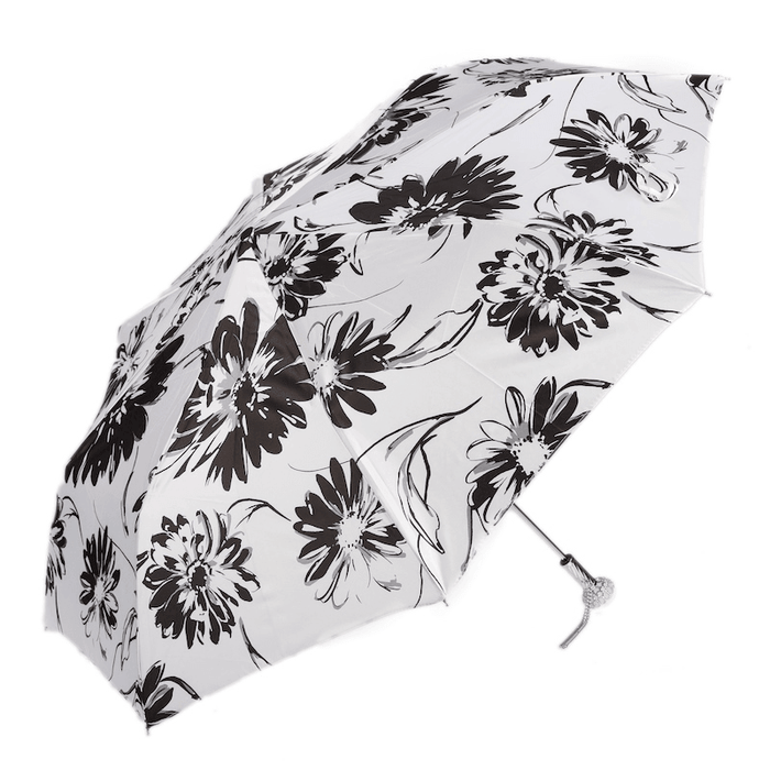 B&W Flowered Black & White Elegant Umbrella