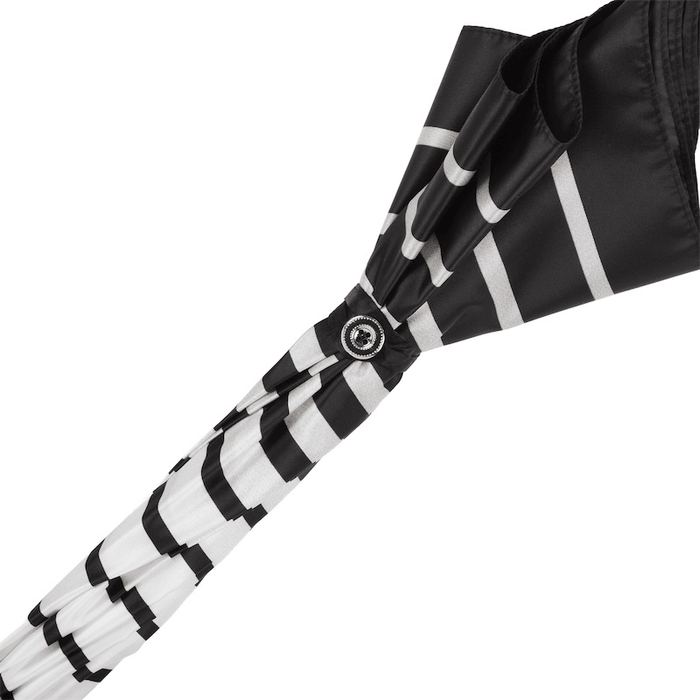 B&W Stripe Rainproof Elegant Manual Opening Parasol