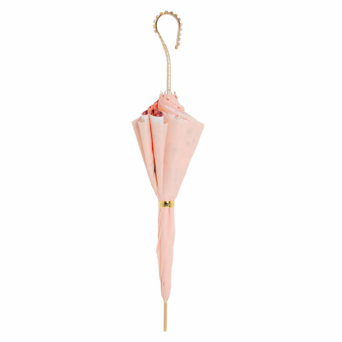 Pink jeweled handle umbrella