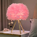Elegant Feather Table Lamp with a Sleek Tripod Base for a Modern Touch