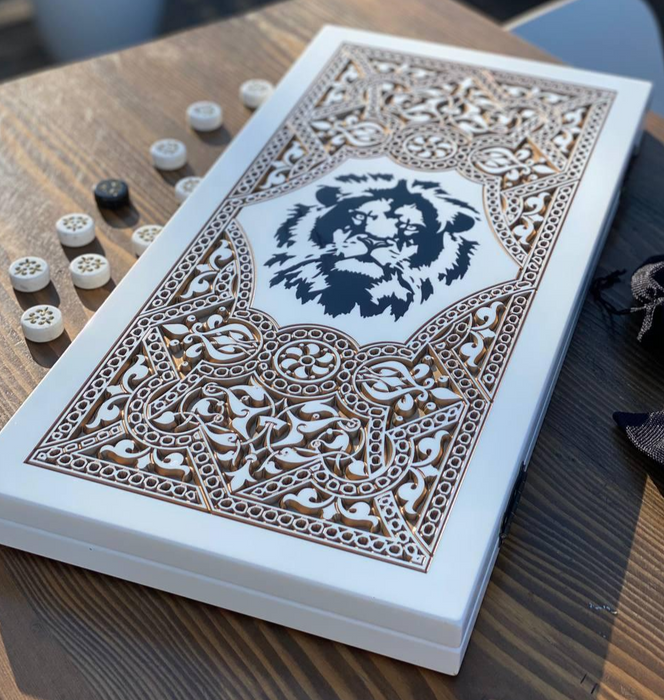 High-end acrylic stone backgammon set