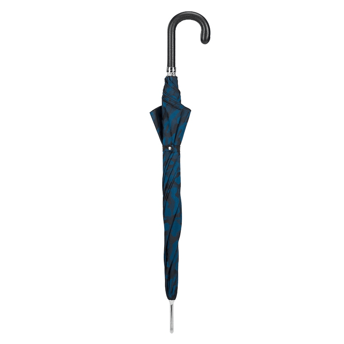 Camouflage Navy Umbrella with Black Leather Handle