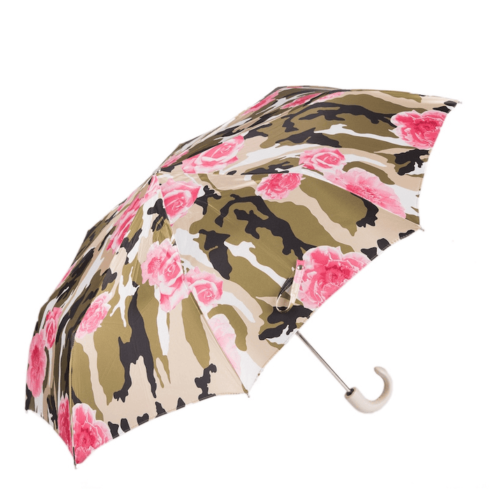 Camouflage Roses Leather Handle Elegant Umbrella