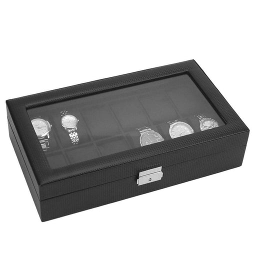 Carbon Fiber Watch Box with Display Window