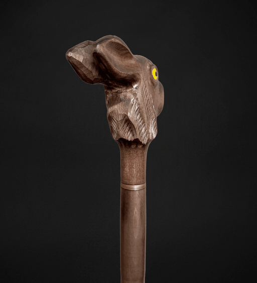 Carve Wild Hare Rabbit Head Walking Cane Handcrafted