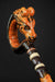 Carved Red Dragon Chinese Head Walking Stick, Design Cane