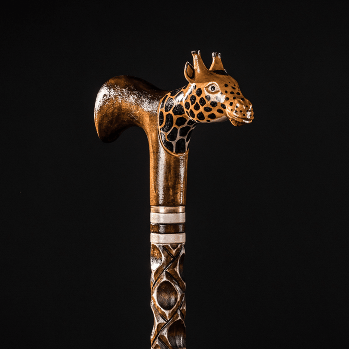 Stylish Giraffe Walking Stick, Hand Carved - Handmade - Artynov | Unique Handmade Accessories