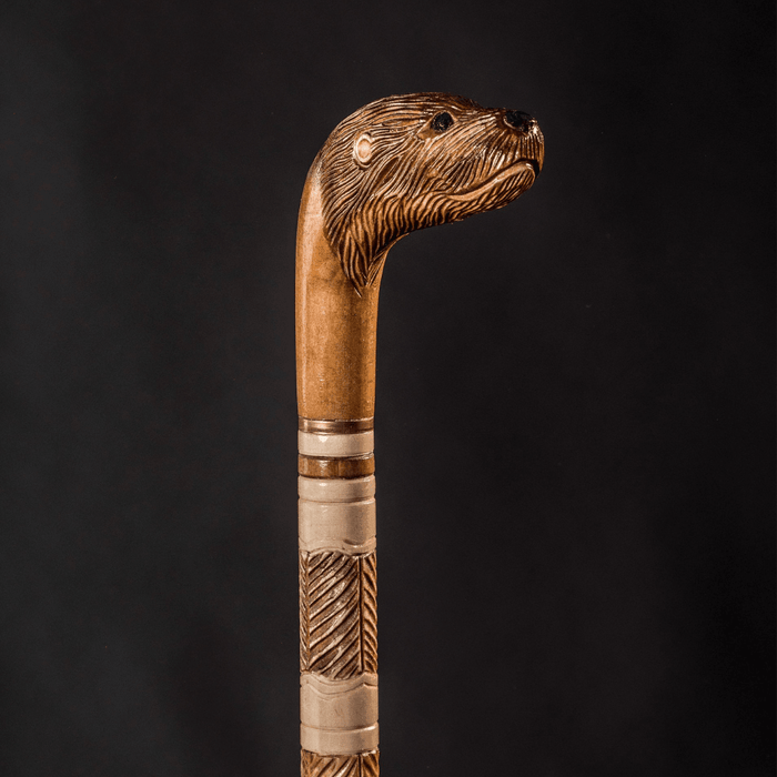 Otter Walking Stick, Walking Cane Hand Carved - Handmade - Artynov | Unique Handmade Accessories