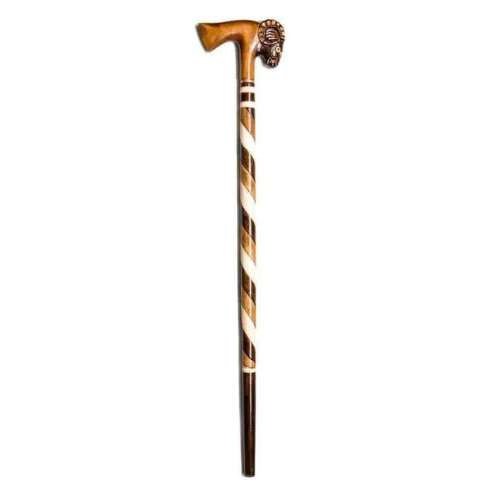 Stylish Ram Walking Cane Hand Carved - Art Aid - Artynov | Unique Handmade Accessories