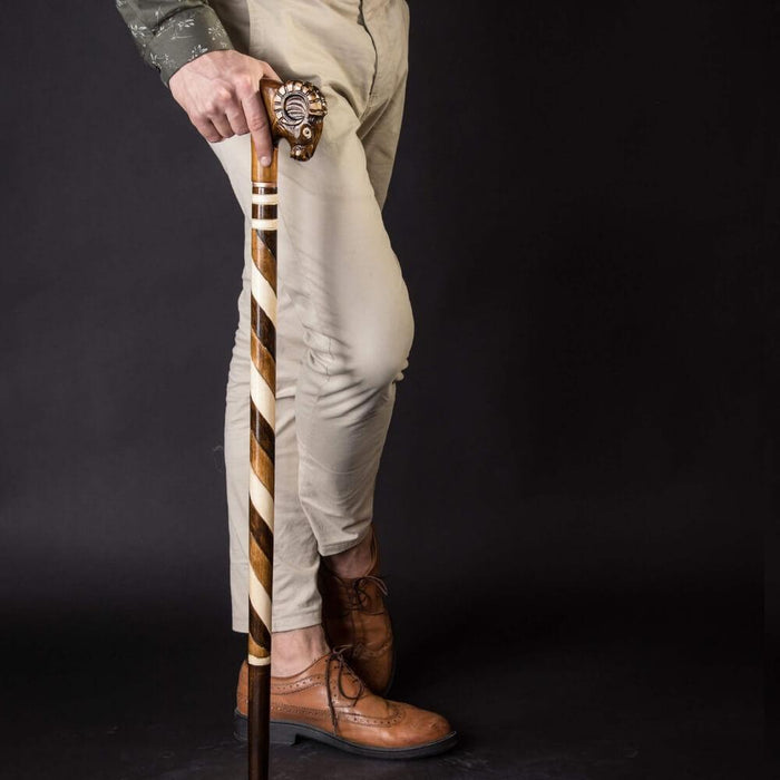 Stylish Ram Walking Cane Hand Carved - Art Aid