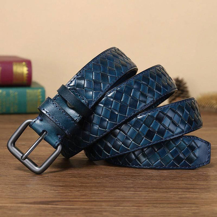 Casual Braided Leather Belt, Anatol Model For Men