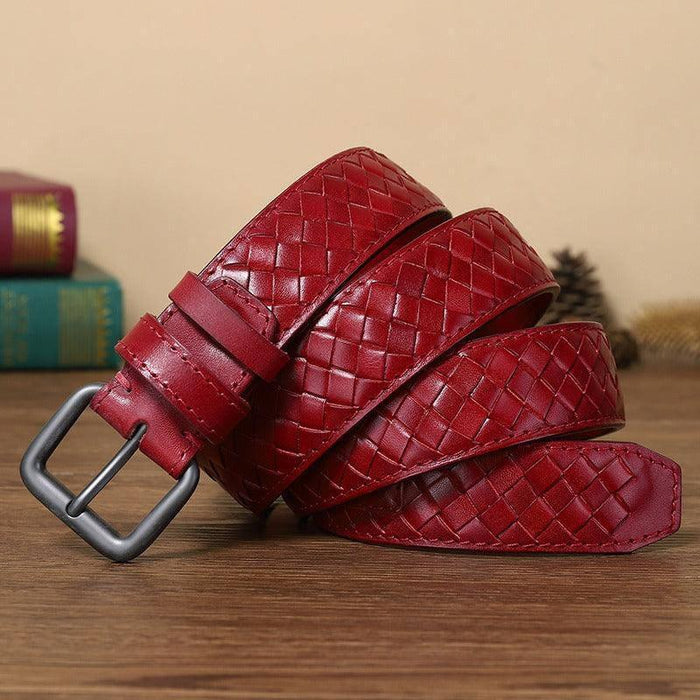 Casual Braided Leather Belt, Anatol Model For Men