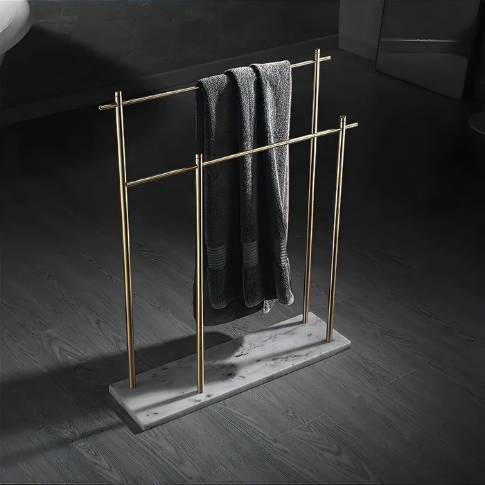 Elegant Marble Base Towel Holder with Durable Copper Rods