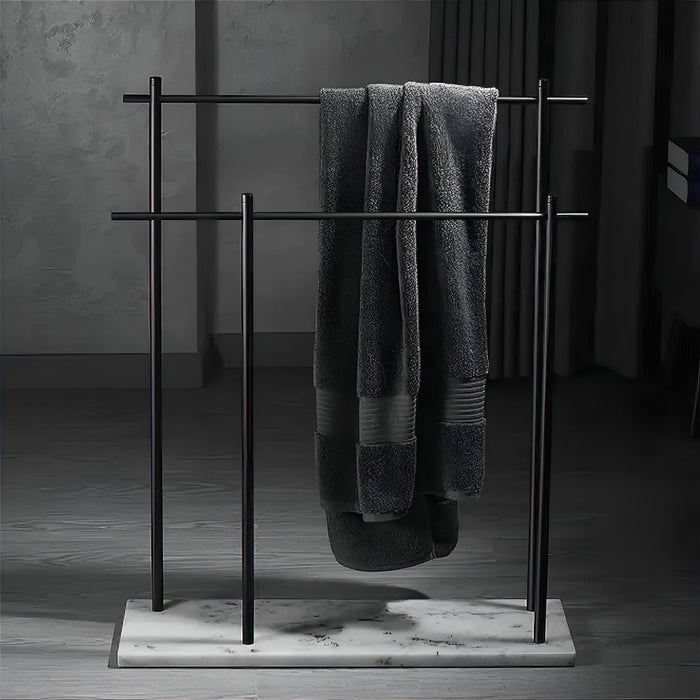 Elegant Marble Base Towel Holder with Durable Copper Rods