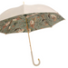 Lux Printed Leather Handle Classic Ivory Umbrella