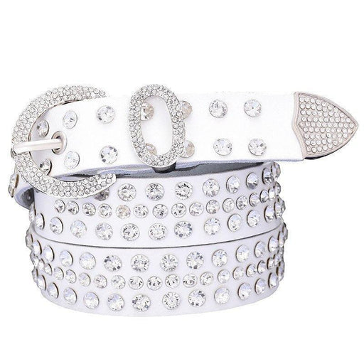 Rhinestone Leather Belt For Women, Allisa Model