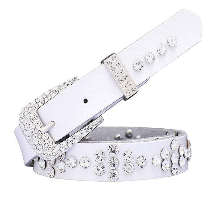 Rhinestone Leather Belt For Women, Filauria Model