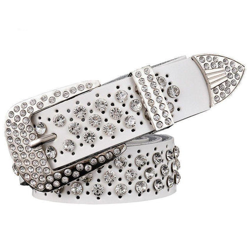 Rhinestone Leather Belt For Women, Quinn Model