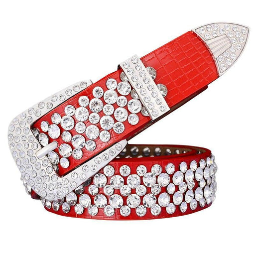 Rhinestone Leather Belt For Women, Syndra Model