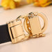 Leather Belt With Double Intertwined Ring Buckle, Karmela Model