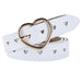 Openwork Leather Belt With Heart Buckle For Women, Olivia Model