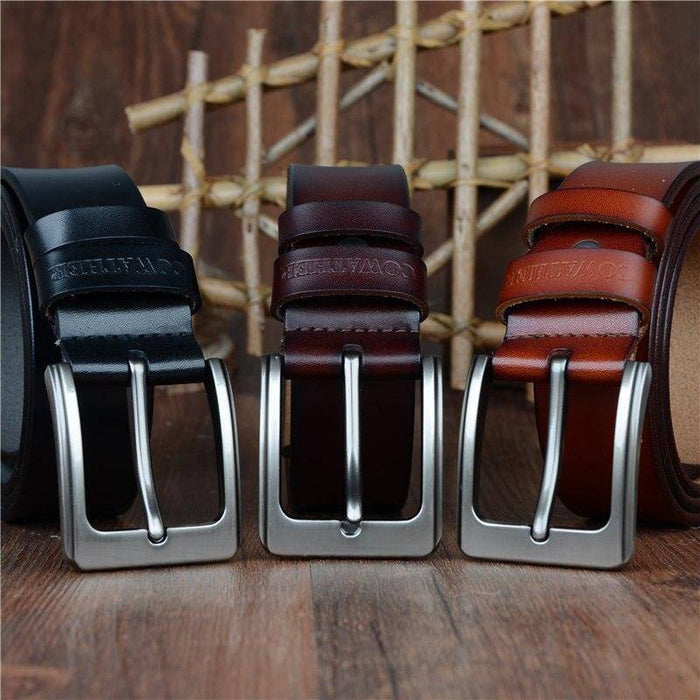 Elegant casual leather belt for men