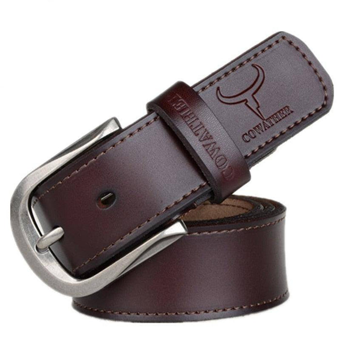 Leather belts for men with buckle