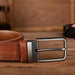 Leather belts for men with buckle