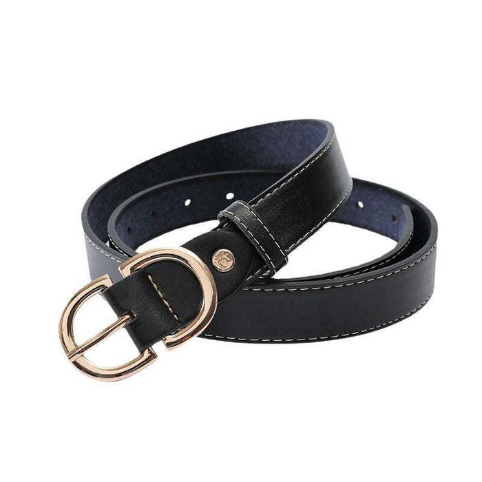 Ceinture classique pour femme à boucle double D, disponible en grande taille, modèle Liliana