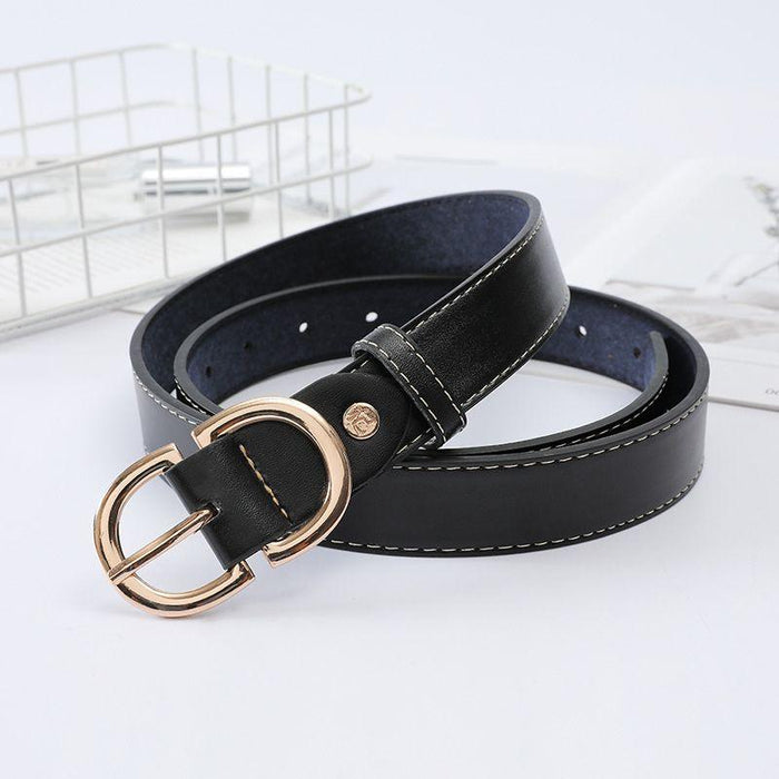 Ceinture classique pour femme à boucle double D, disponible en grande taille, modèle Liliana