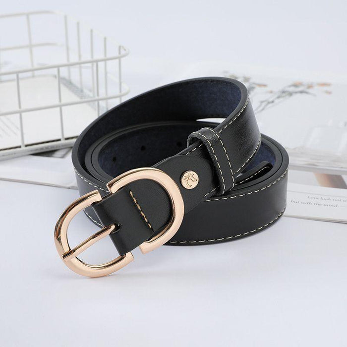 Ceinture classique pour femme à boucle double D, disponible en grande taille, modèle Liliana