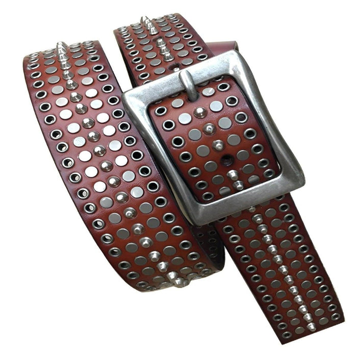 Leather belt with buckle for men or women