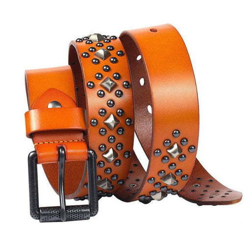 Leather belts for women with buckle